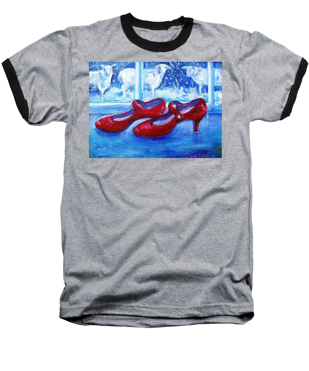 Red Shoes Baseball T-Shirt featuring the painting Objects of Desire by Trudi Doyle