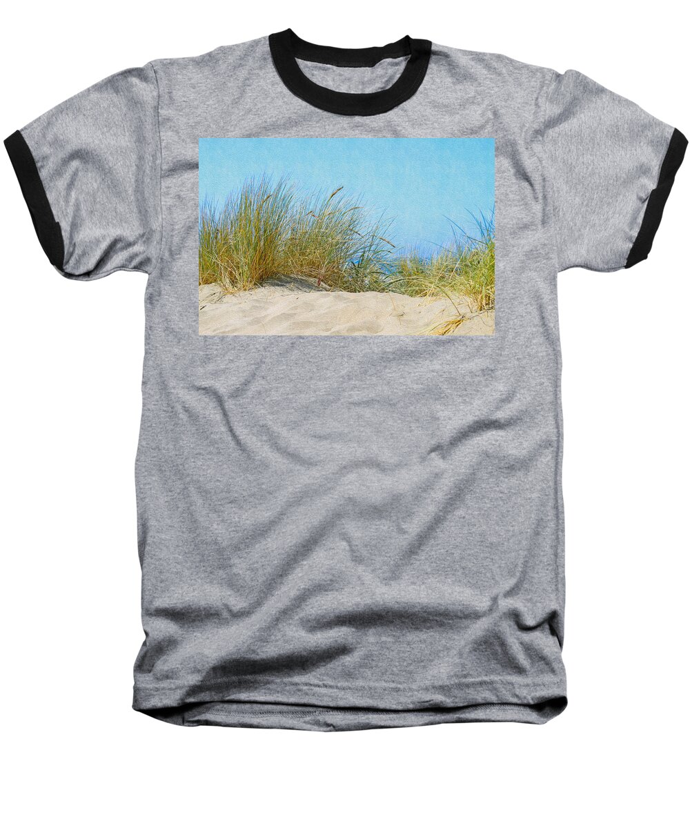 Bonnie Follett Baseball T-Shirt featuring the photograph Ocean Beach Dunes by Bonnie Follett