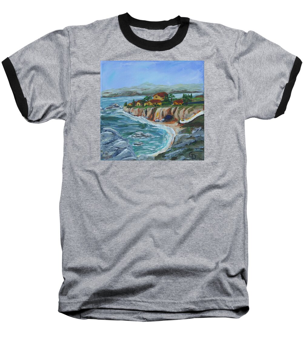 Ocean View Baseball T-Shirt featuring the painting Ocean view by Gail Daley