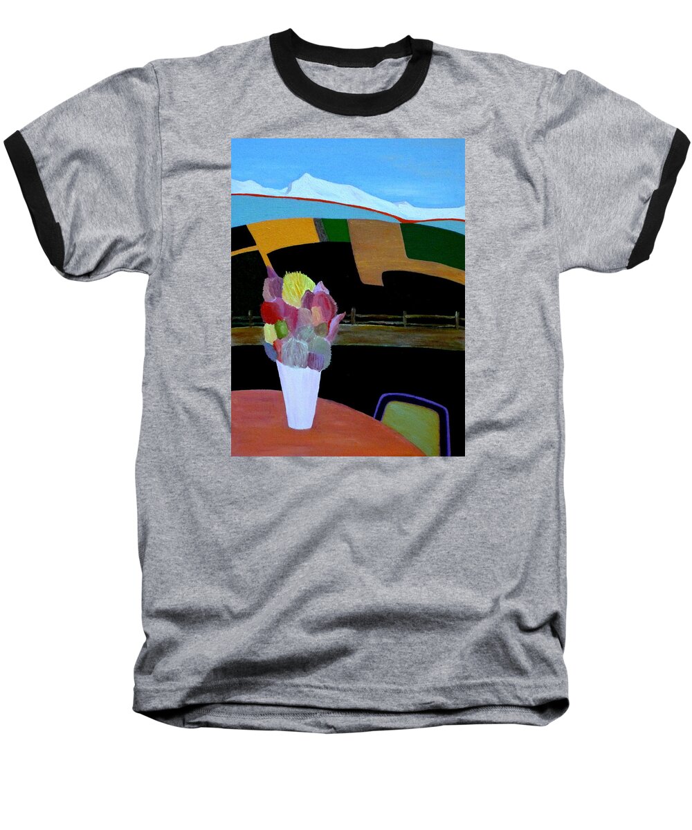 France Baseball T-Shirt featuring the painting October Morning 22 by Bill OConnor