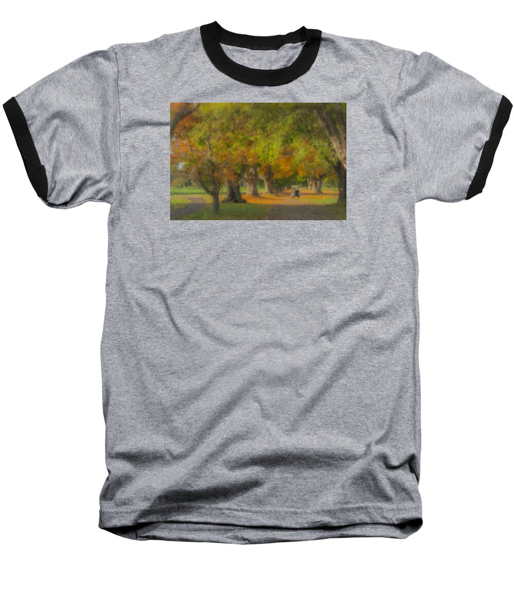 October Baseball T-Shirt featuring the painting October Morning at Easton Country Club by Bill McEntee
