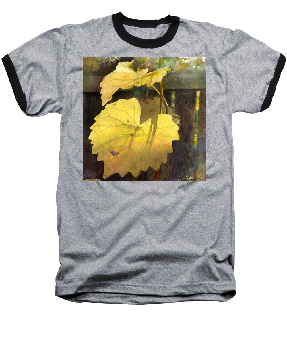 Leaf Baseball T-Shirt featuring the painting October Sunday by Andrew King