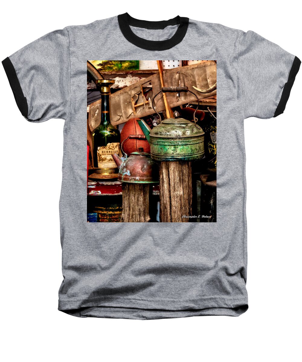 Kettles Baseball T-Shirt featuring the photograph Odds and Ends by Christopher Holmes