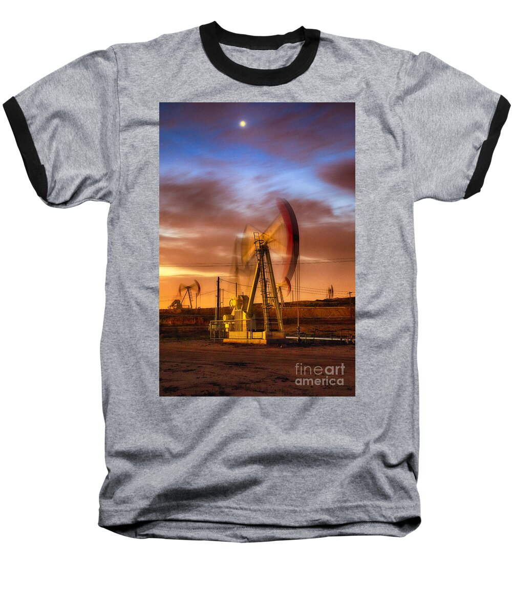 Oil Rig Baseball T-Shirt featuring the photograph Oil Rig 1 by Anthony Michael Bonafede