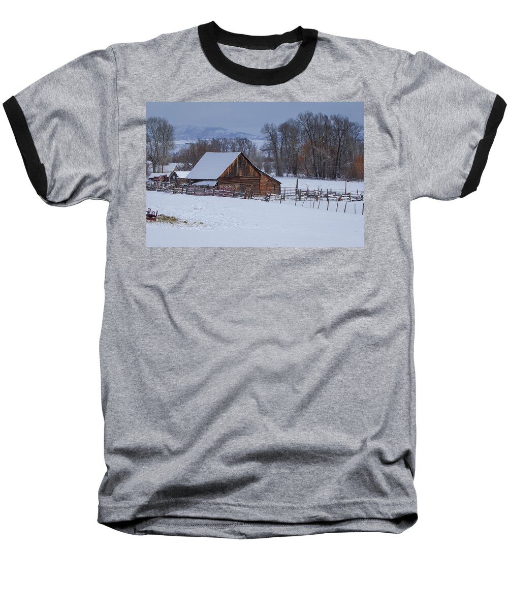 Mountains Baseball T-Shirt featuring the photograph Old Barn by Sean Allen