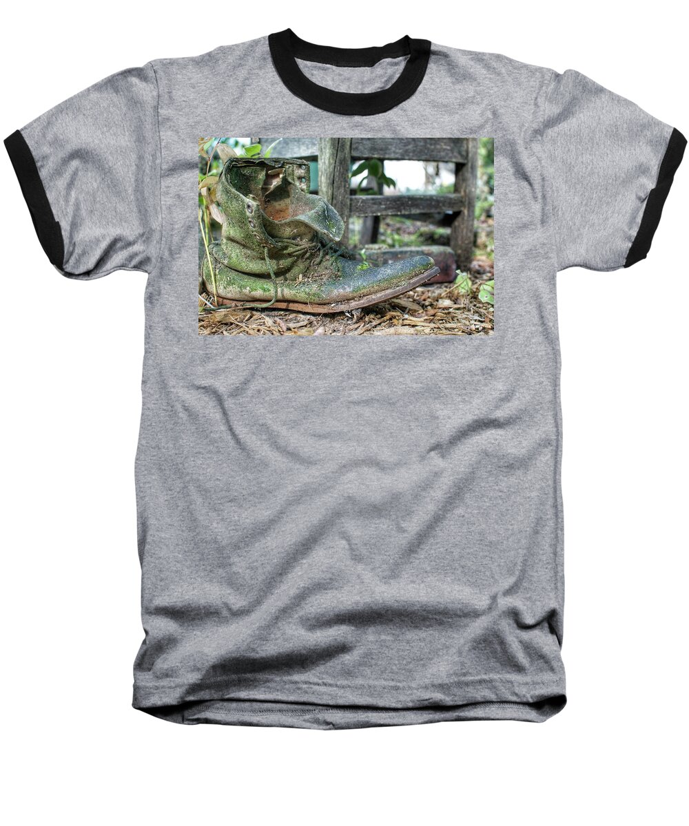 Boot Baseball T-Shirt featuring the photograph Old Boot by Doug Ash
