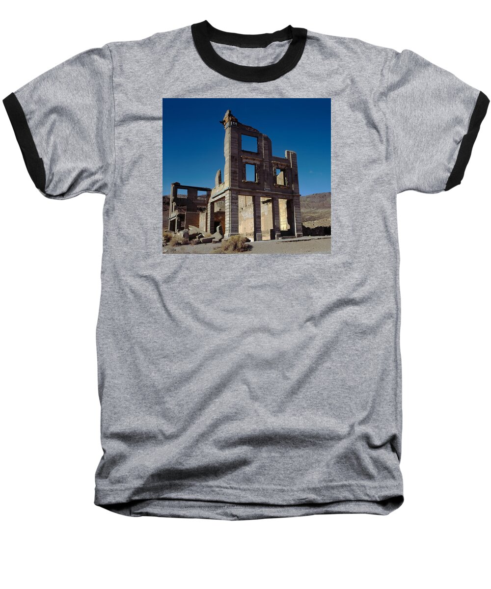 Landscape Baseball T-Shirt featuring the photograph Old Cook Bank Building by Paul Breitkreuz