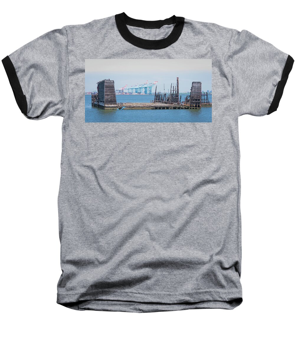 Kill Van Kull Baseball T-Shirt featuring the photograph Old Dry Dock in Kill Van Kull by Kenneth Cole