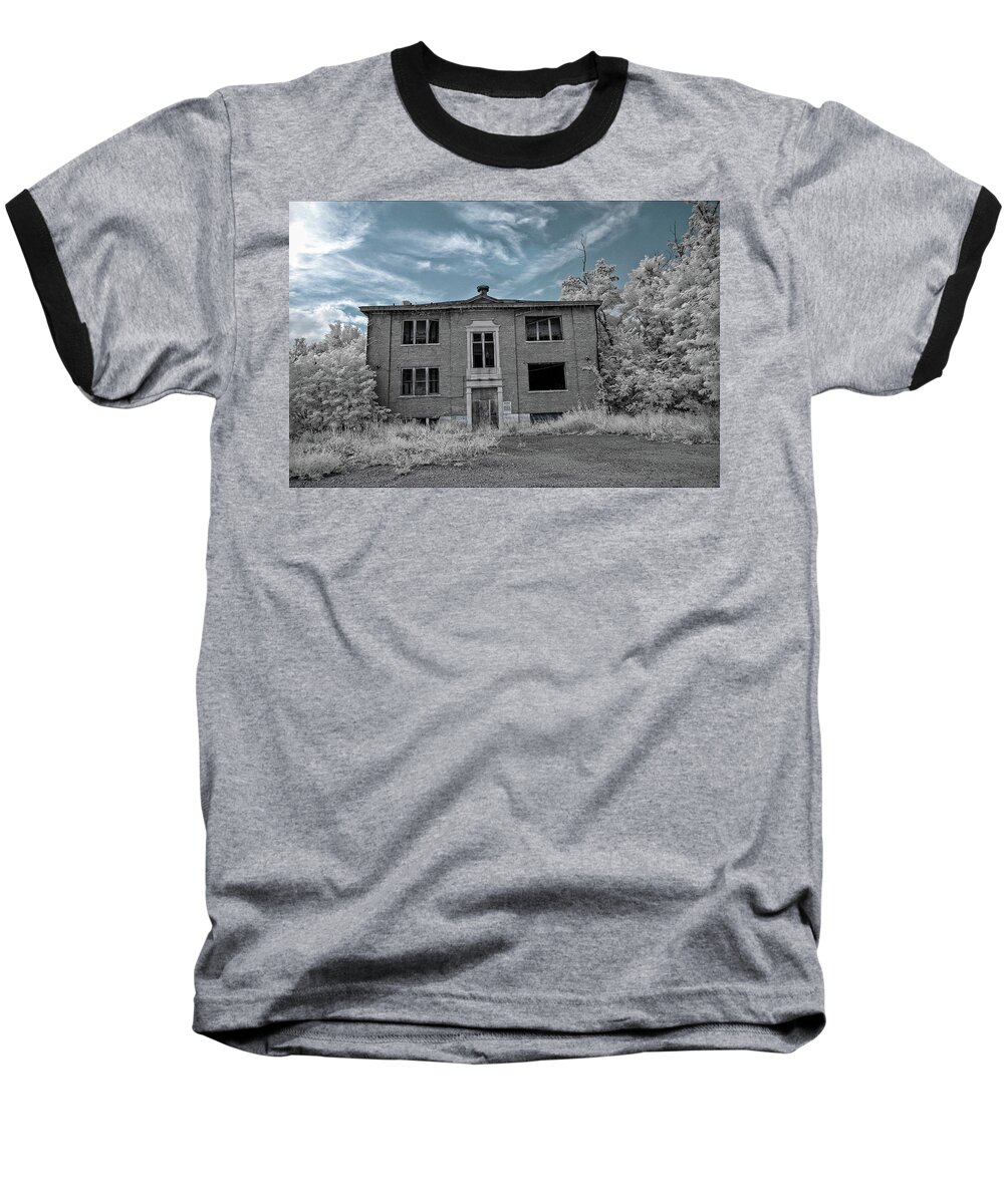 Old Baseball T-Shirt featuring the photograph Old Edmonton High School IR 2 by Amber Flowers