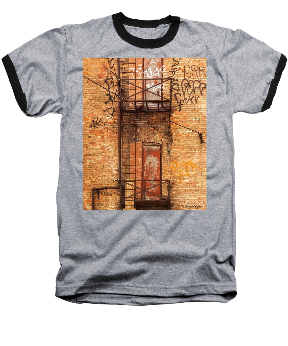 Buildings Baseball T-Shirt featuring the photograph Old Escape by Steven Milner