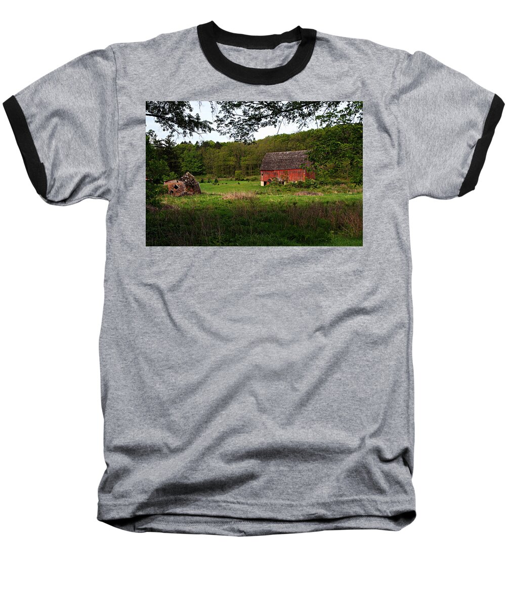 Red Barn Baseball T-Shirt featuring the photograph Old Red Barn 2 by Larry Ricker