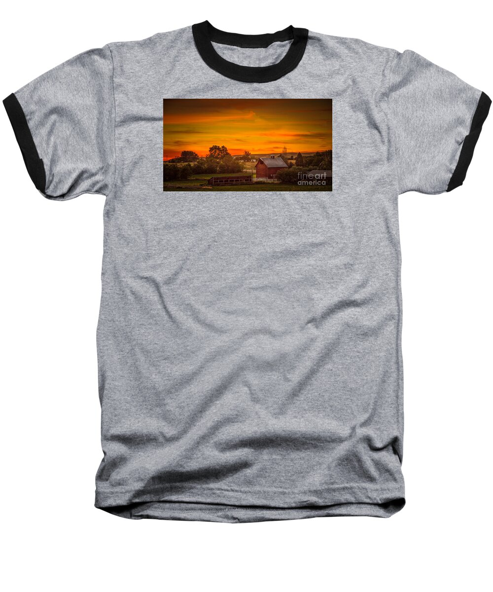 Old Baseball T-Shirt featuring the photograph Old Red Barn by Robert Bales