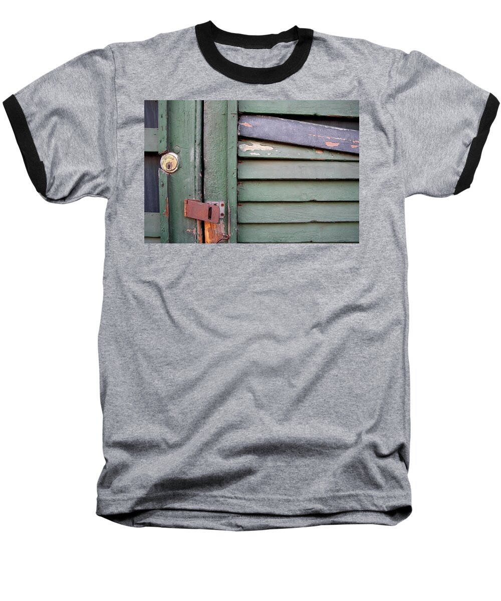 New Orleans Baseball T-Shirt featuring the photograph Old Shutters French Quarter by KG Thienemann