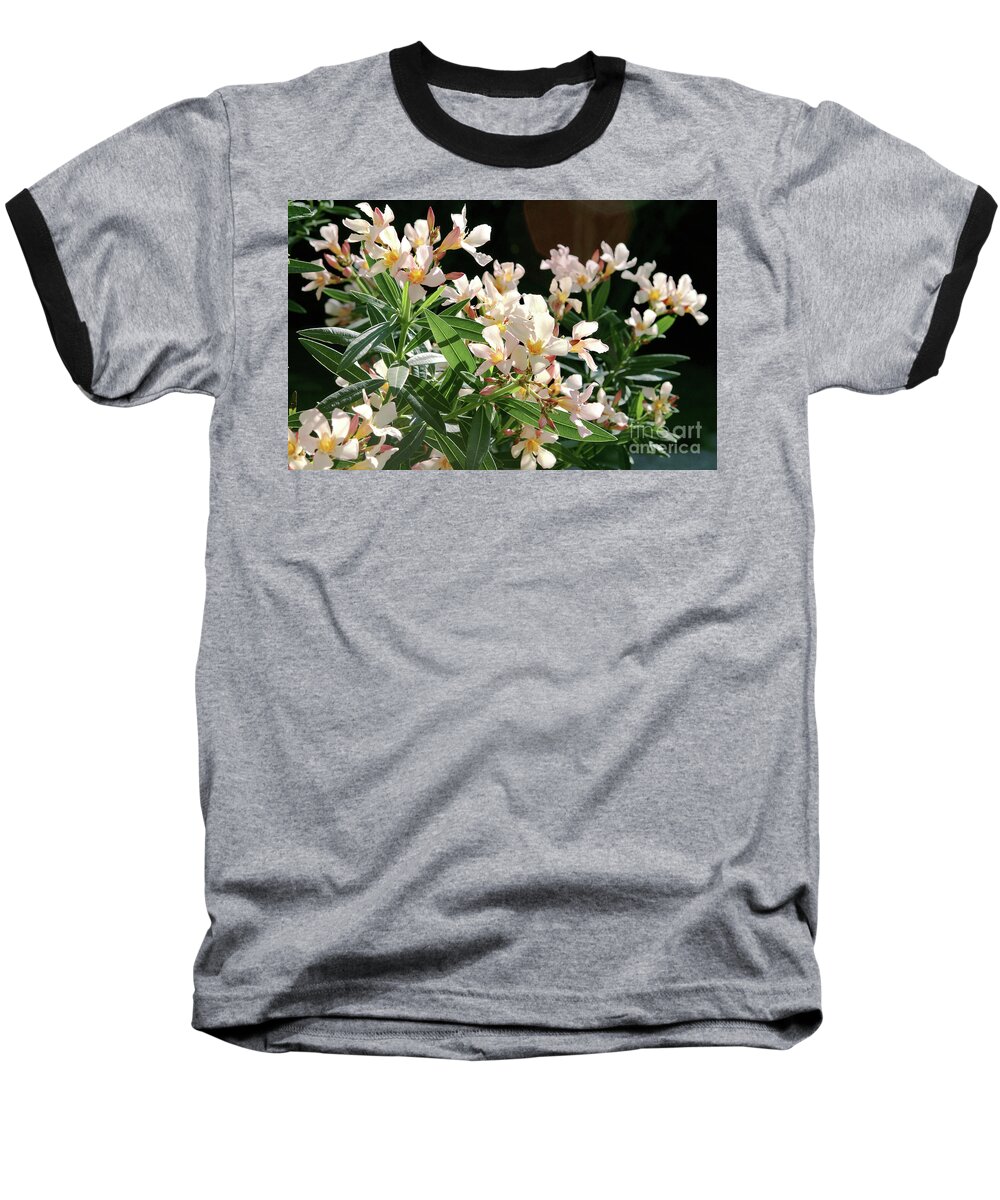 Oleander Baseball T-Shirt featuring the photograph Oleander Petite Salmon 3 by Wilhelm Hufnagl