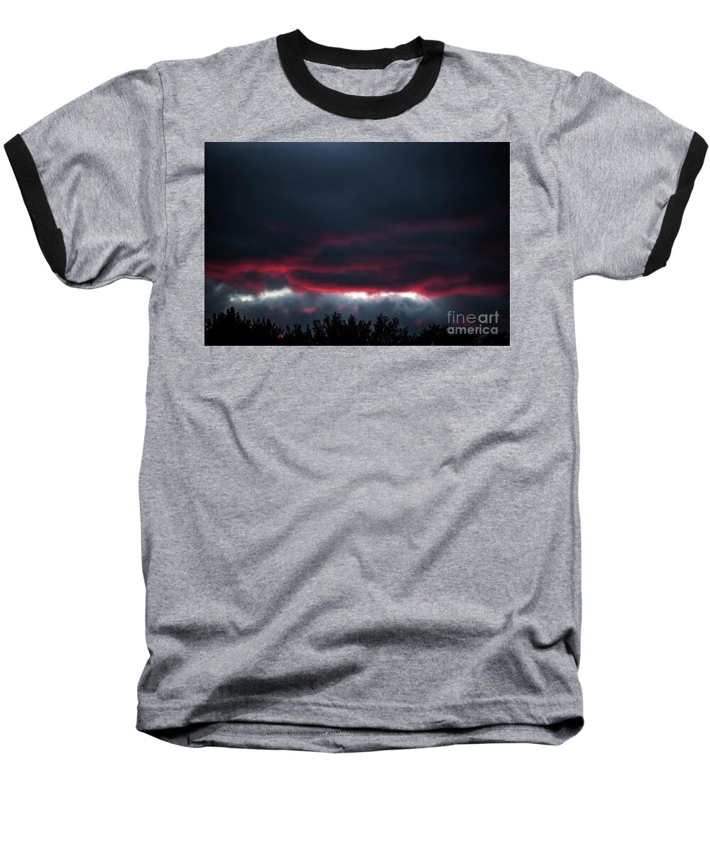 Sky Baseball T-Shirt featuring the photograph Ominous Autumn Sky by Steve Somerville
