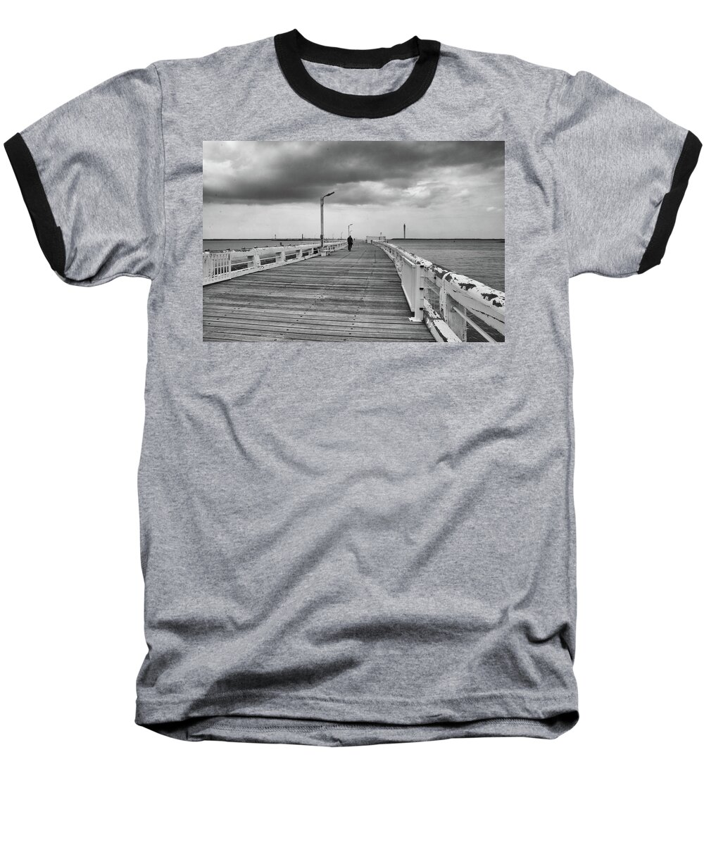 Belgium Baseball T-Shirt featuring the photograph On the boardwalk 2 by Ingrid Dendievel