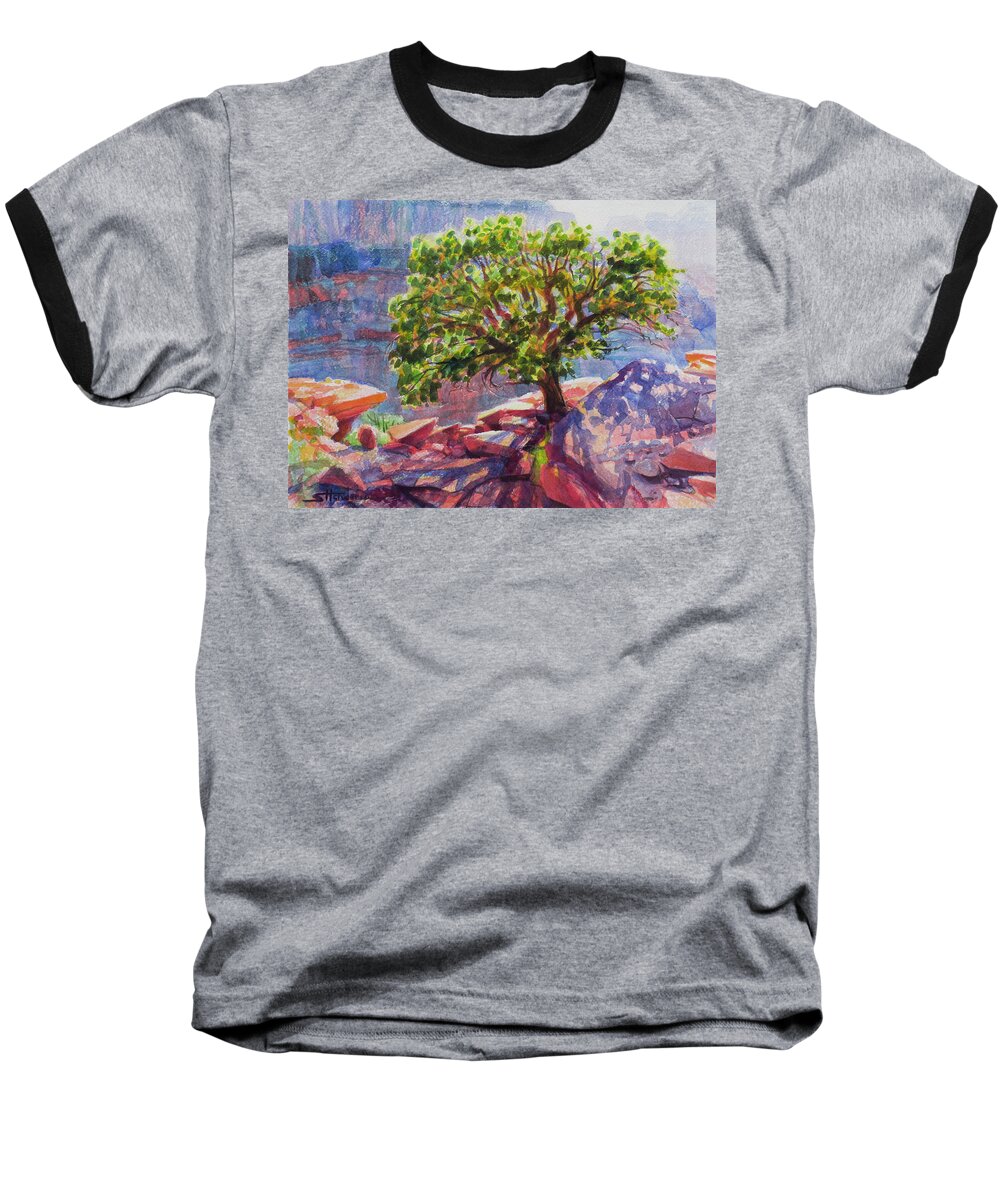 Southwest Baseball T-Shirt featuring the painting Living on the Edge by Steve Henderson
