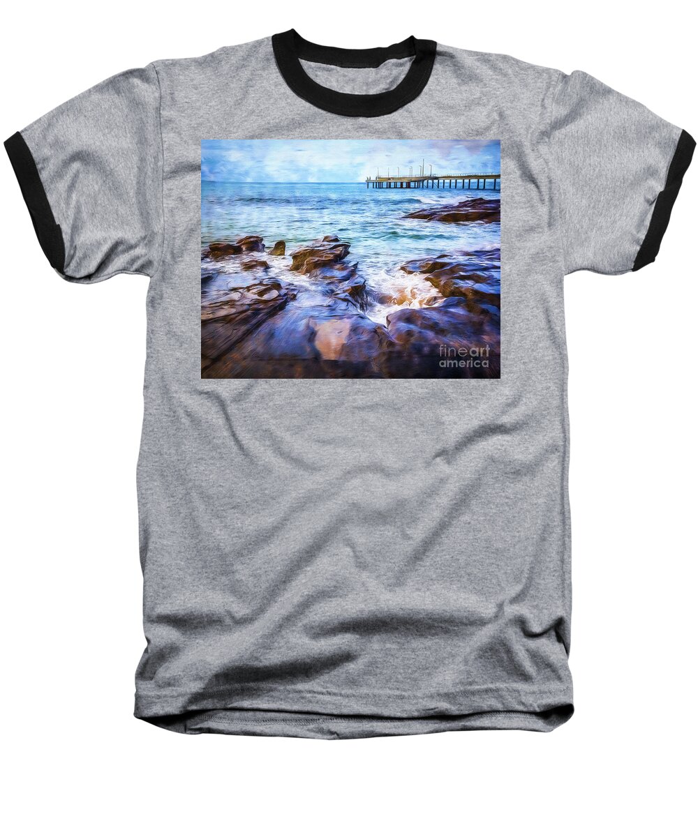 Rocks Baseball T-Shirt featuring the photograph On the Rocks by Perry Webster