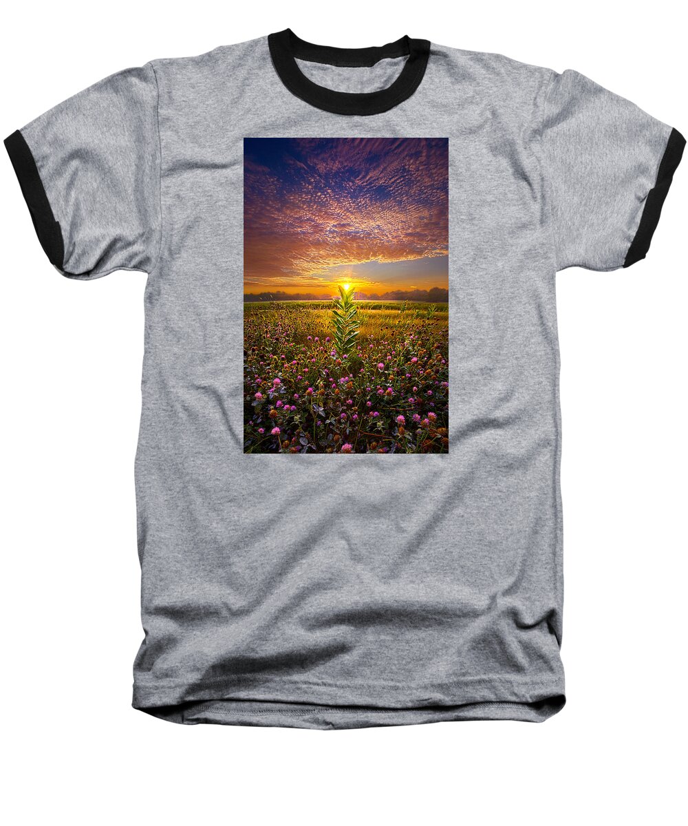 Clover Baseball T-Shirt featuring the photograph One Last Kiss by Phil Koch