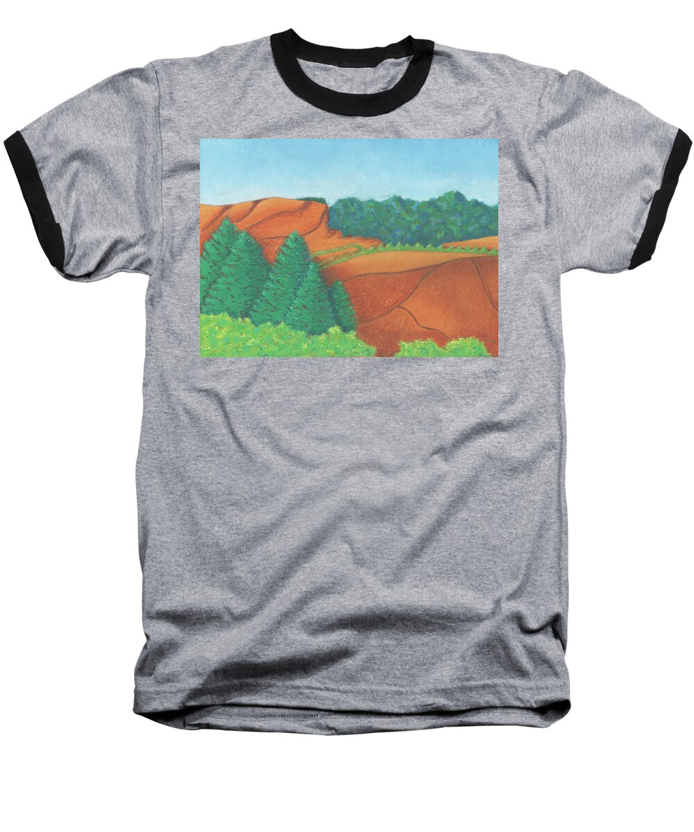 Art Baseball T-Shirt featuring the pastel One Mesa by Anne Katzeff