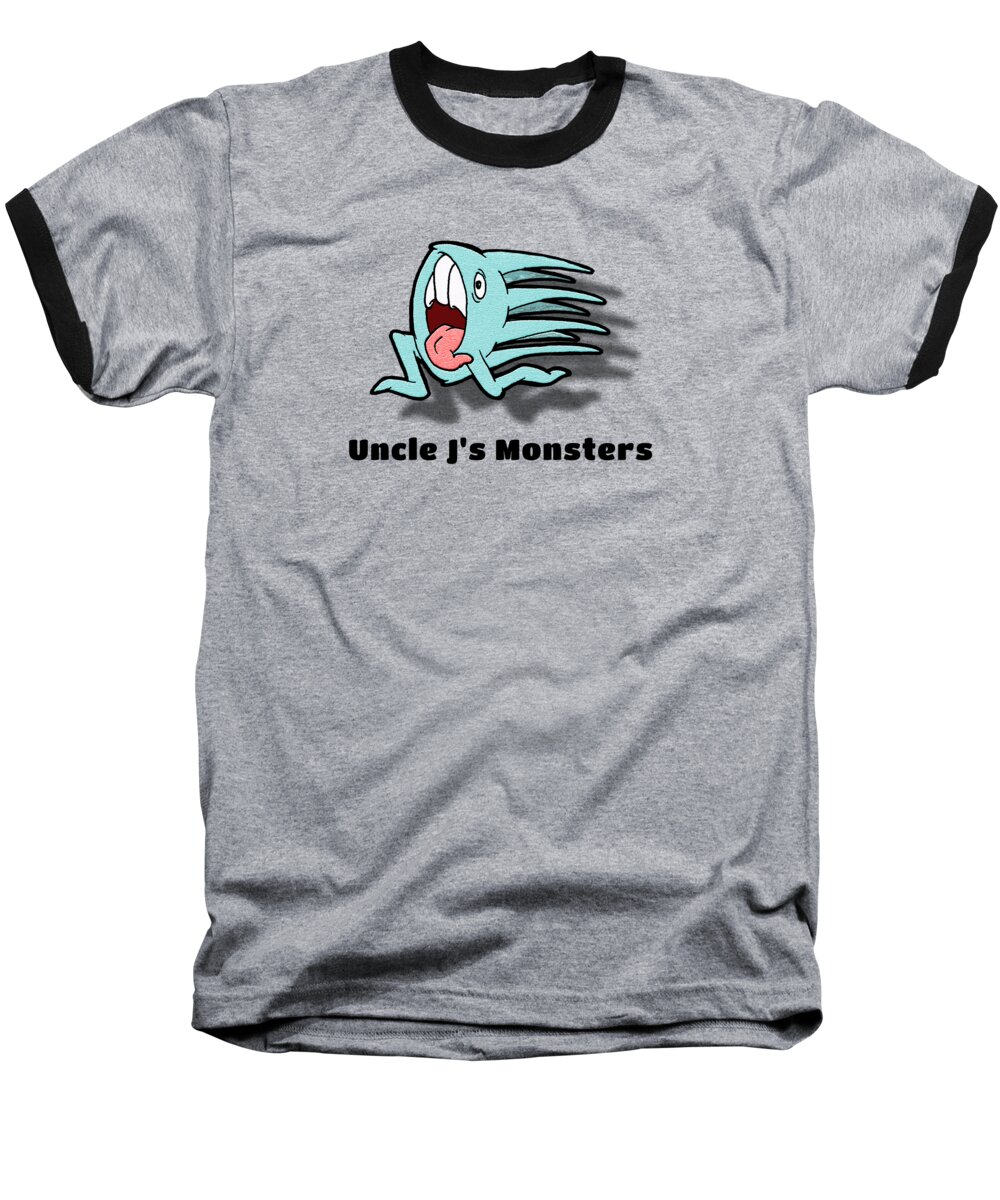 Art Baseball T-Shirt featuring the drawing One of Those Days by Uncle J's Monsters