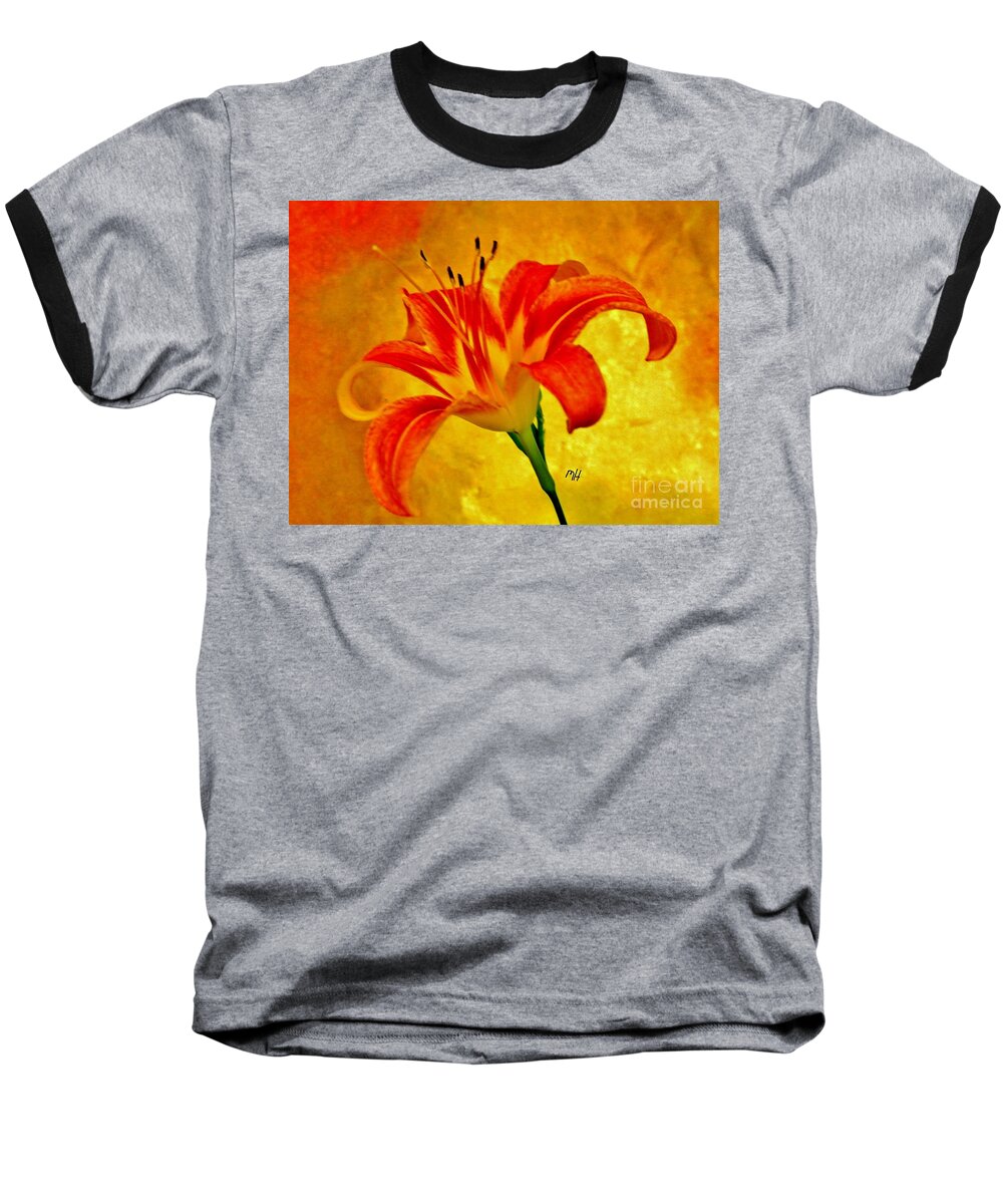 Photo Baseball T-Shirt featuring the photograph One Tigerlily by Marsha Heiken