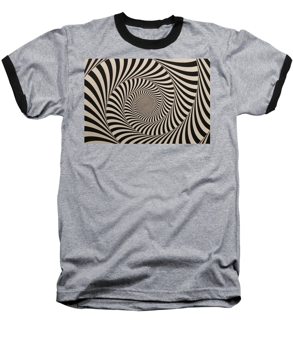 Optical Illusion Baseball T-Shirt featuring the digital art Optical Illusion Beige Swirl by Sumit Mehndiratta