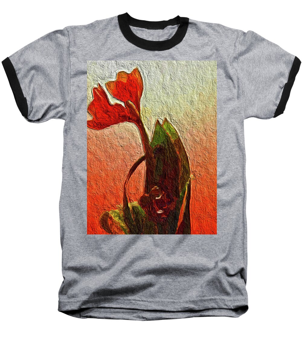 Orange Baseball T-Shirt featuring the painting Orange Flowers by Joan Reese