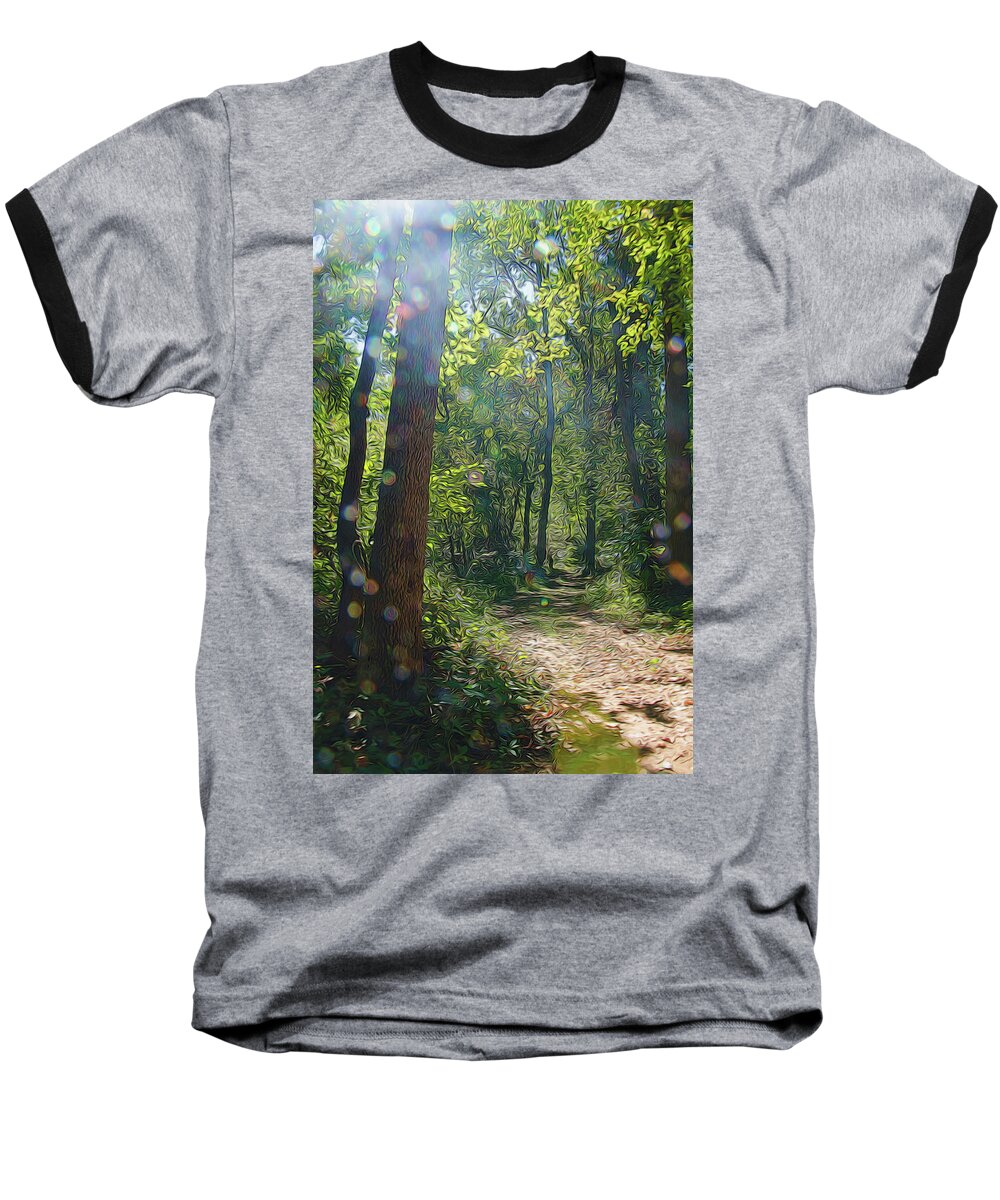Orbs Baseball T-Shirt featuring the photograph Orbs in the Woods by Beth Venner