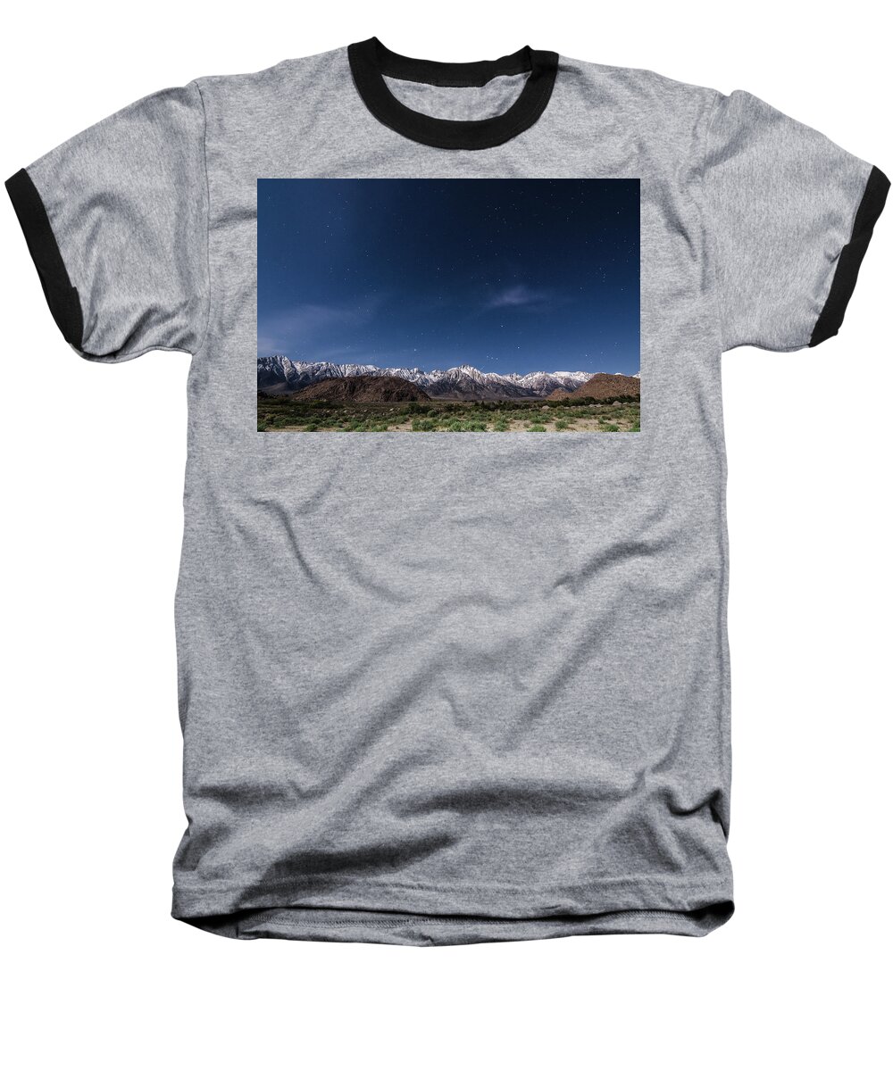 California Baseball T-Shirt featuring the photograph Orion Over Mt. Whitney by Margaret Pitcher