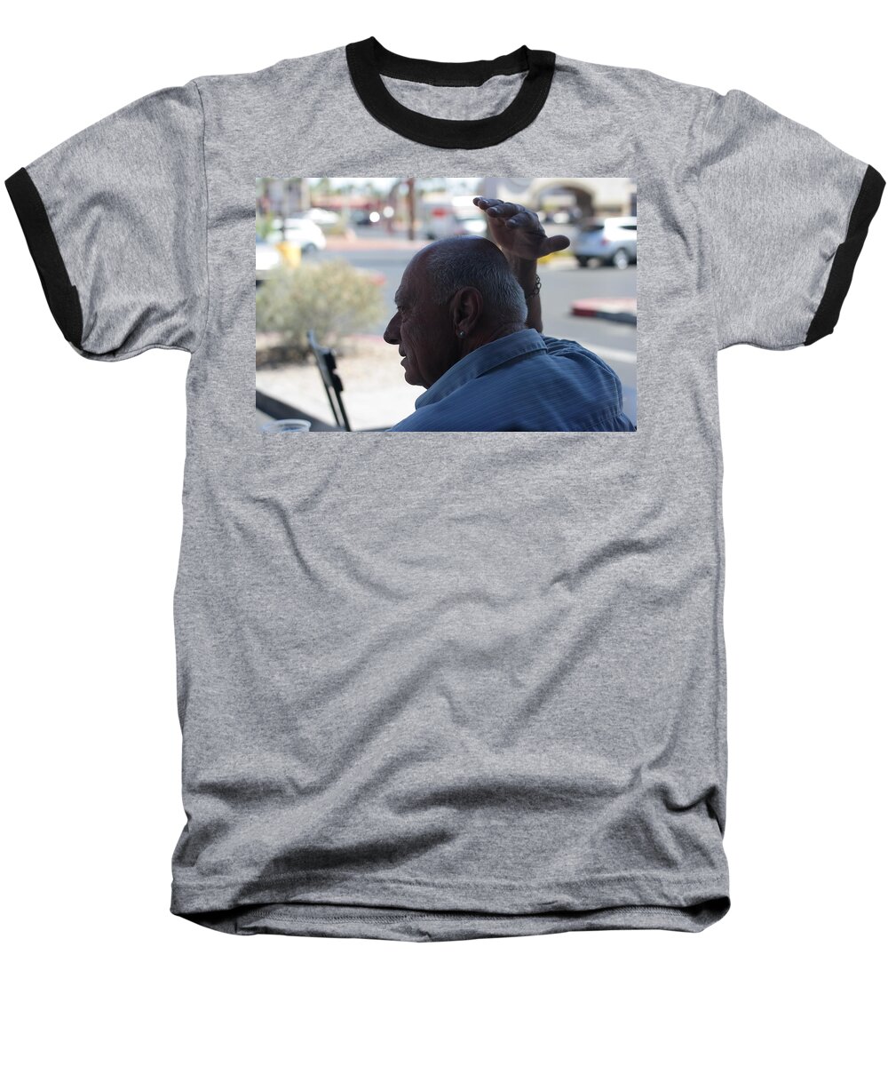  Baseball T-Shirt featuring the photograph Outside the Cafe by Carl Wilkerson