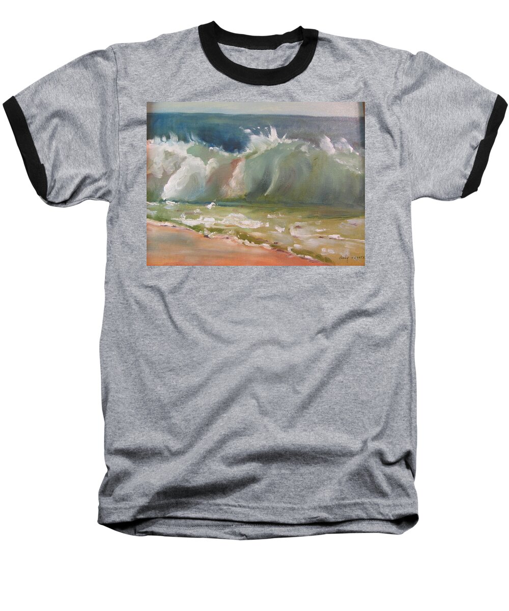 Seascape Baseball T-Shirt featuring the painting Pacific Wave by Dody Rogers