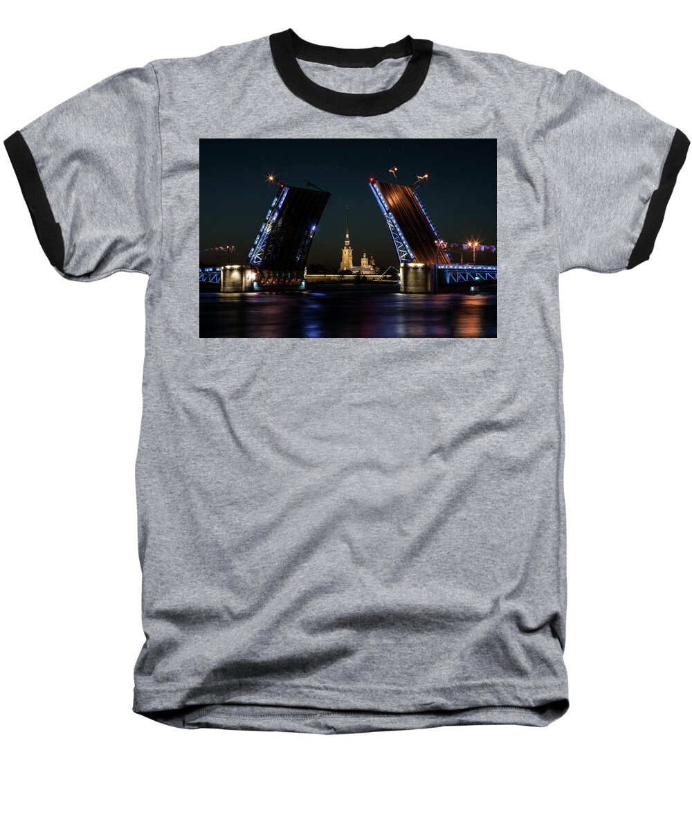 Saint Baseball T-Shirt featuring the photograph Palace Bridge at night by Jaroslaw Blaminsky
