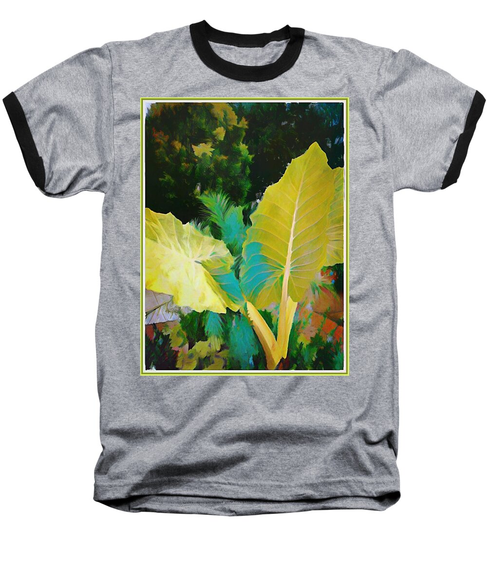 Palm Baseball T-Shirt featuring the painting Palm Branches by Mindy Newman