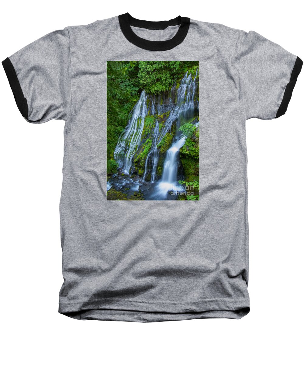 Images Baseball T-Shirt featuring the photograph Panther Creek Falls Summer Waterfall 1 by Rick Bures