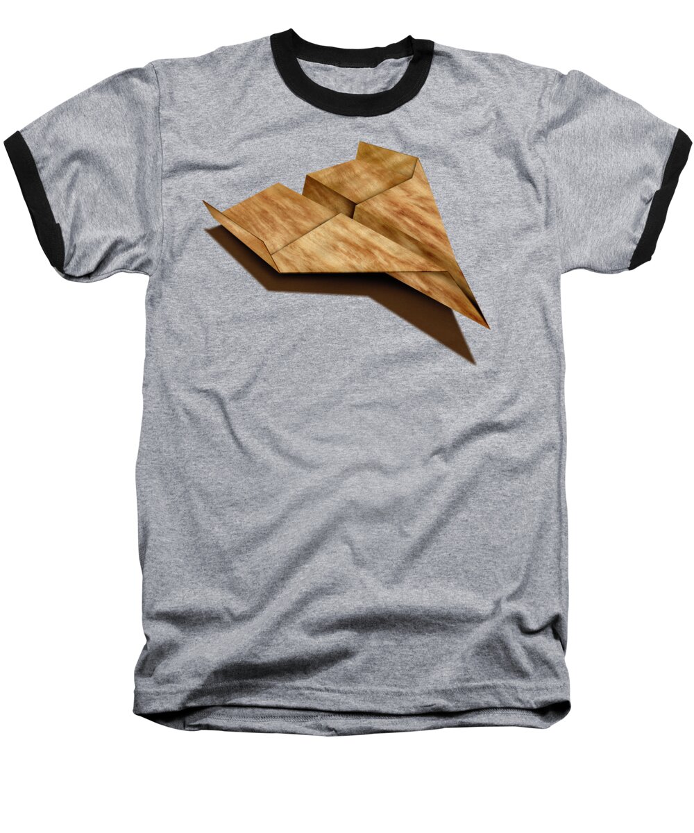 Aircraft Baseball T-Shirt featuring the photograph Paper Airplanes of Wood 5 by YoPedro