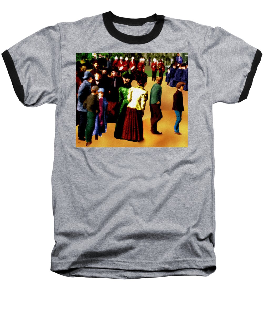 Parade Baseball T-Shirt featuring the digital art Parade by Cliff Wilson