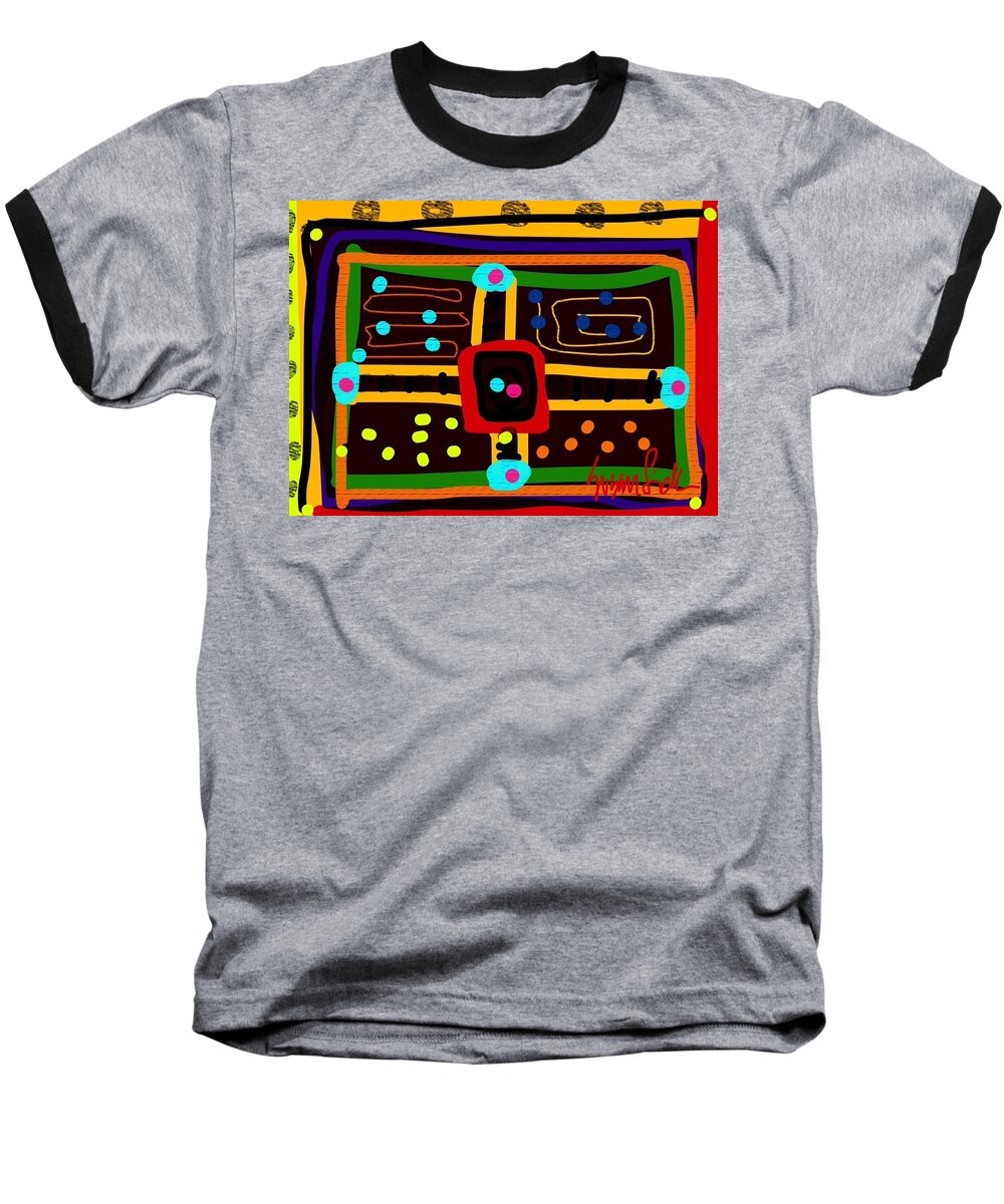 Abstract Baseball T-Shirt featuring the digital art Parchoosie by Susan Fielder
