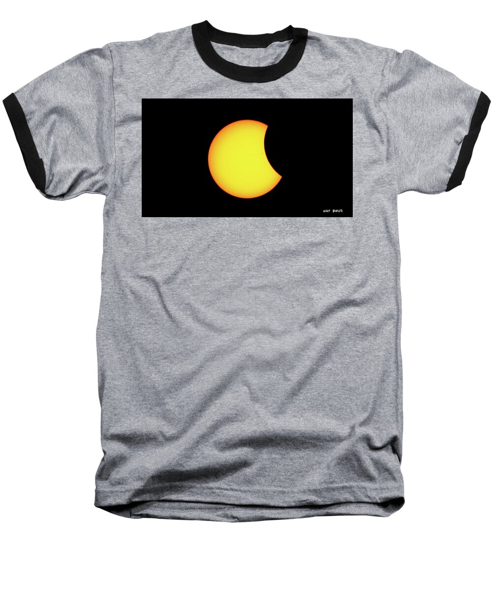 Eclipse Baseball T-Shirt featuring the photograph Partial Eclipse 1 by Walt Baker