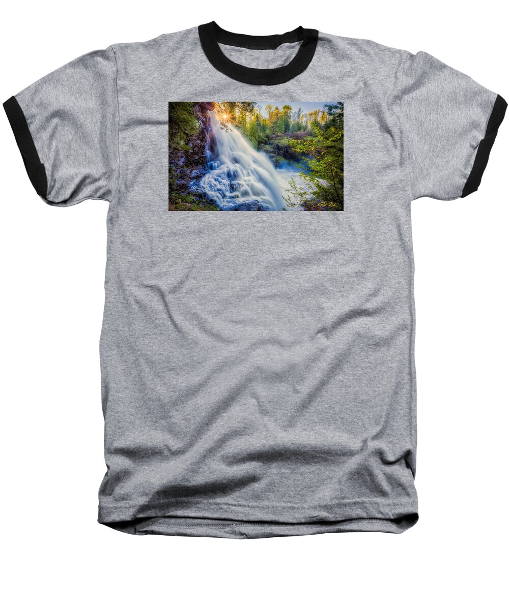 Flowing Baseball T-Shirt featuring the photograph Partridge Falls in Late Afternoon by Rikk Flohr