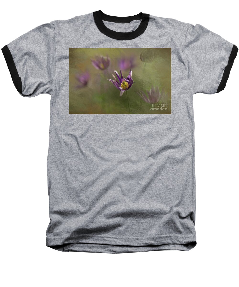 Pulsatilla Vulgaria Baseball T-Shirt featuring the photograph Pasqueflowers by Eva Lechner