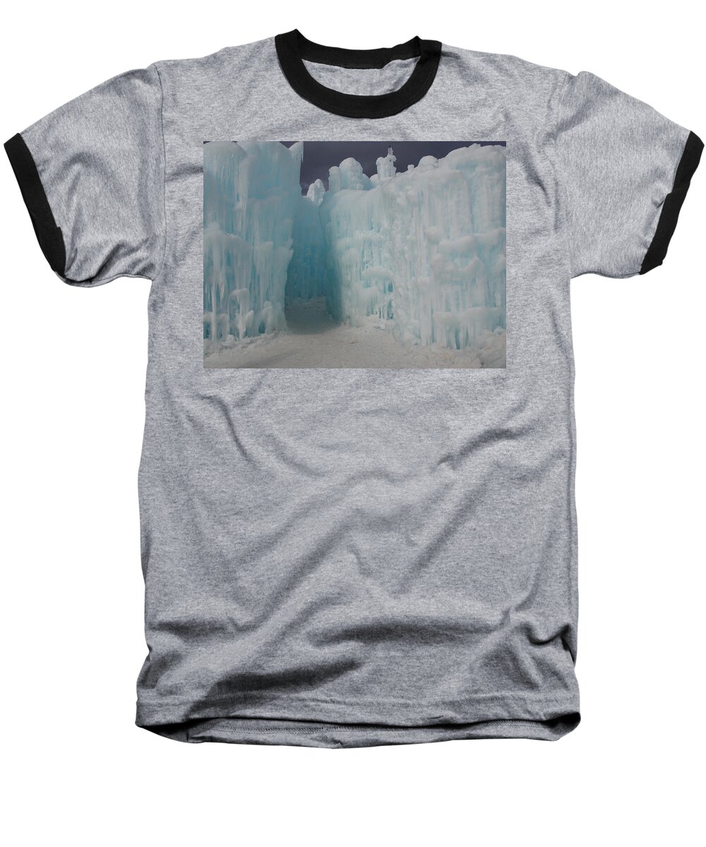 Ice Castle Baseball T-Shirt featuring the photograph Passageway in the Ice Castle by Catherine Gagne