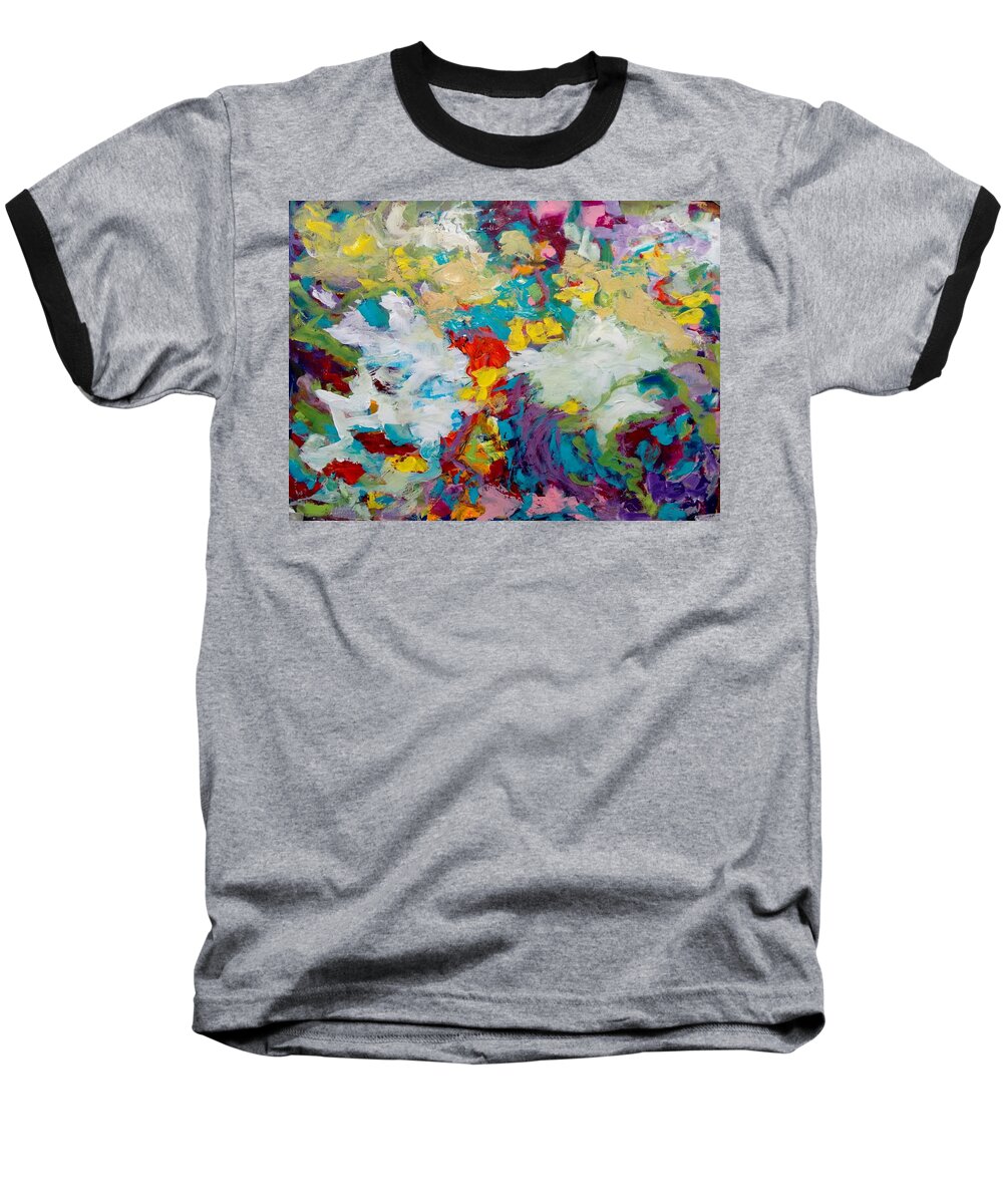 Abstract Baseball T-Shirt featuring the painting Passing By by Nicolas Bouteneff