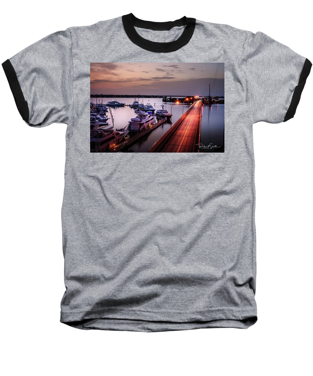 Boat Baseball T-Shirt featuring the photograph Passing Lights by Rob Smith's