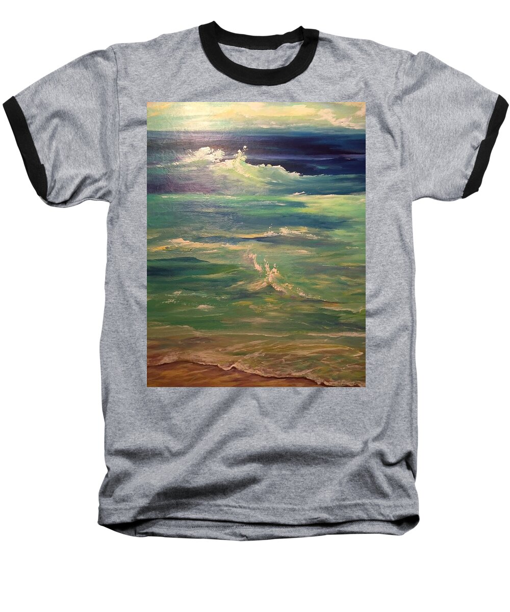 Ocean Sea Seascape Baseball T-Shirt featuring the painting Passion by Heather Roddy