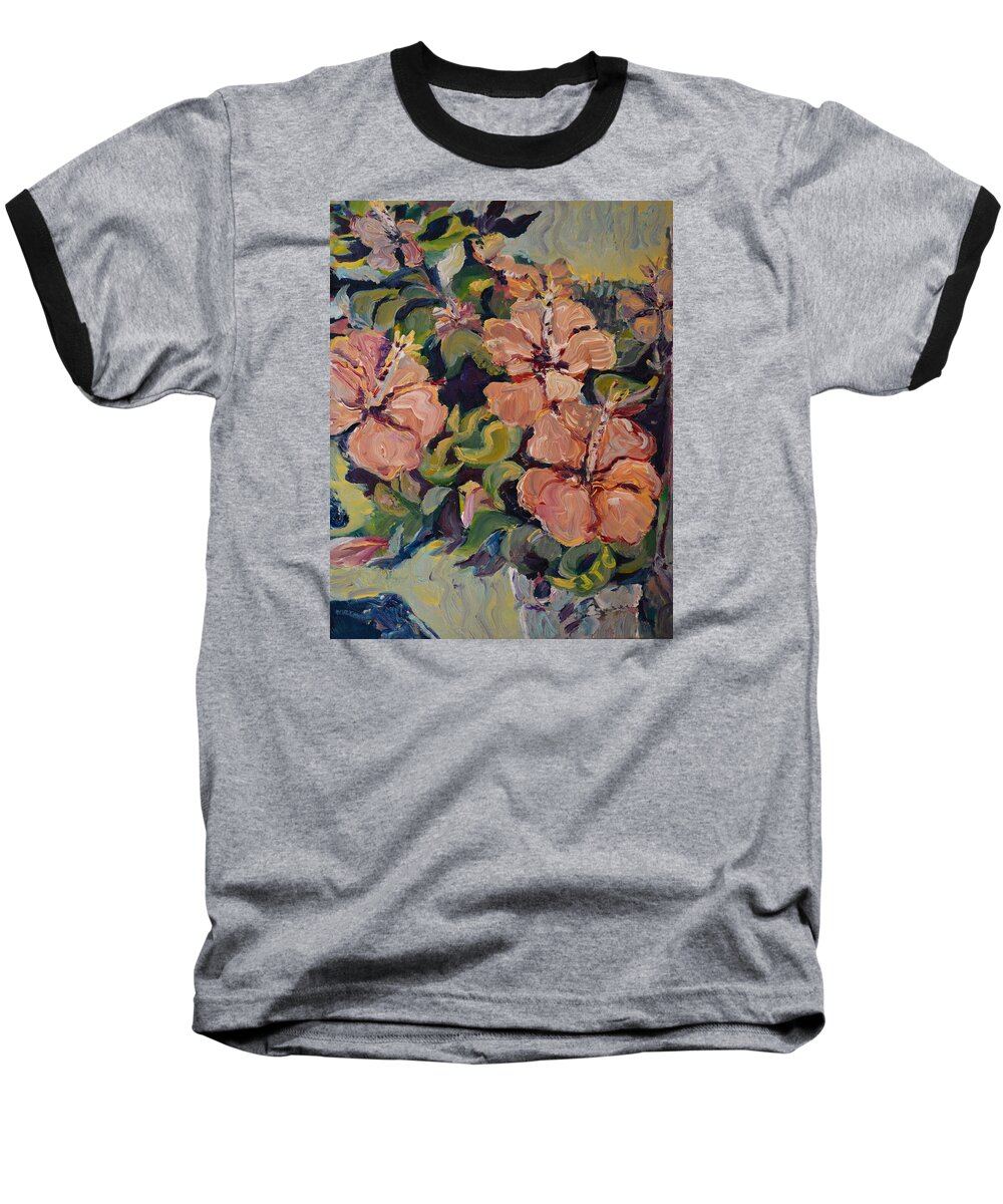 Flowers Baseball T-Shirt featuring the painting Passion in Dubrovnik by Julie Todd-Cundiff