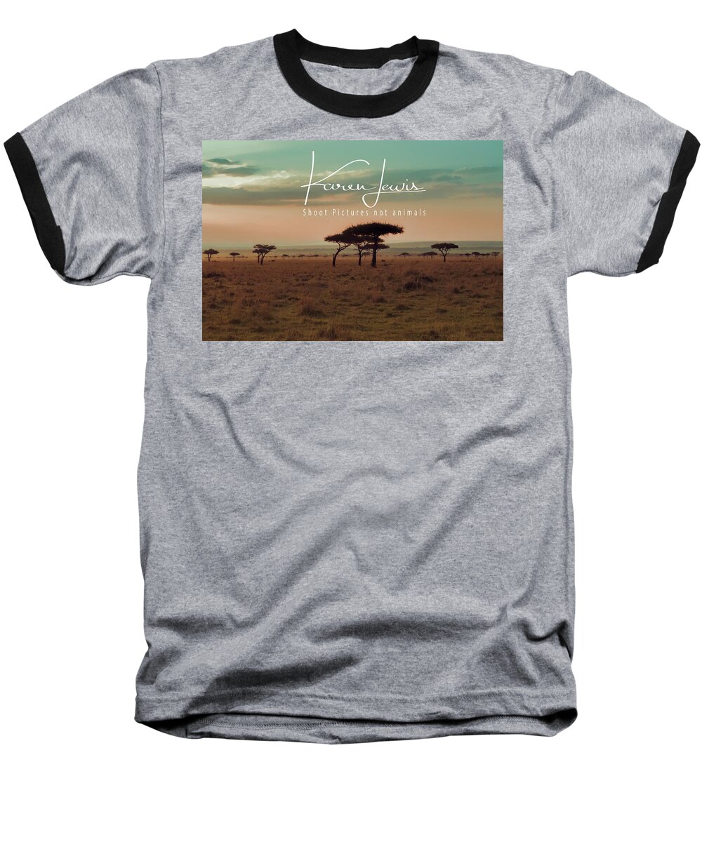 Masai Mara Baseball T-Shirt featuring the photograph Pastel Dawn on the Mara by Karen Lewis