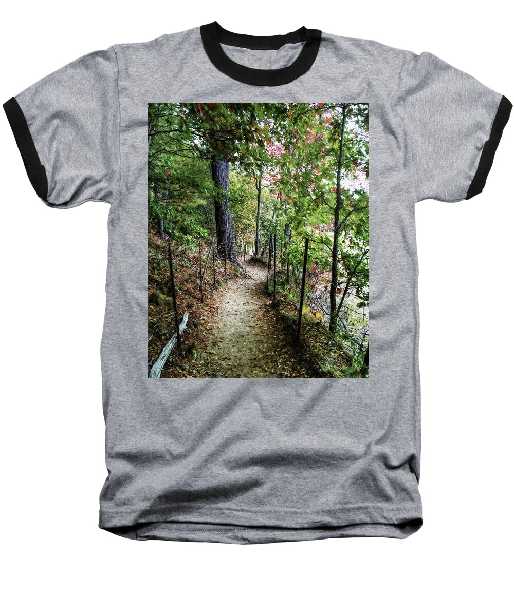 Walden Pond Baseball T-Shirt featuring the photograph Path Along the Pond by Ike Krieger