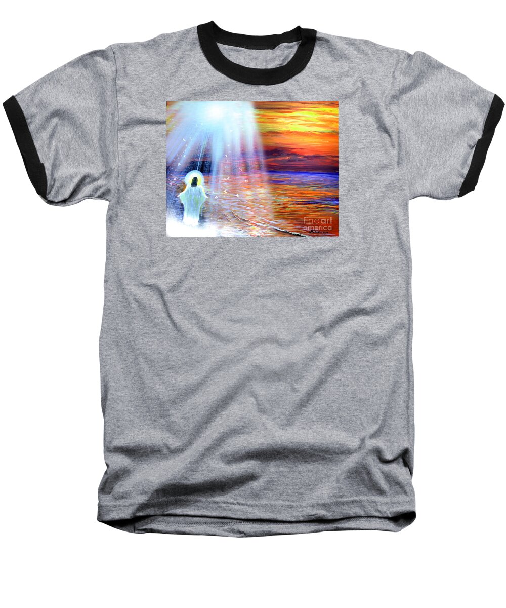 Jesus Baseball T-Shirt featuring the painting Peace Be With You by Pat Davidson