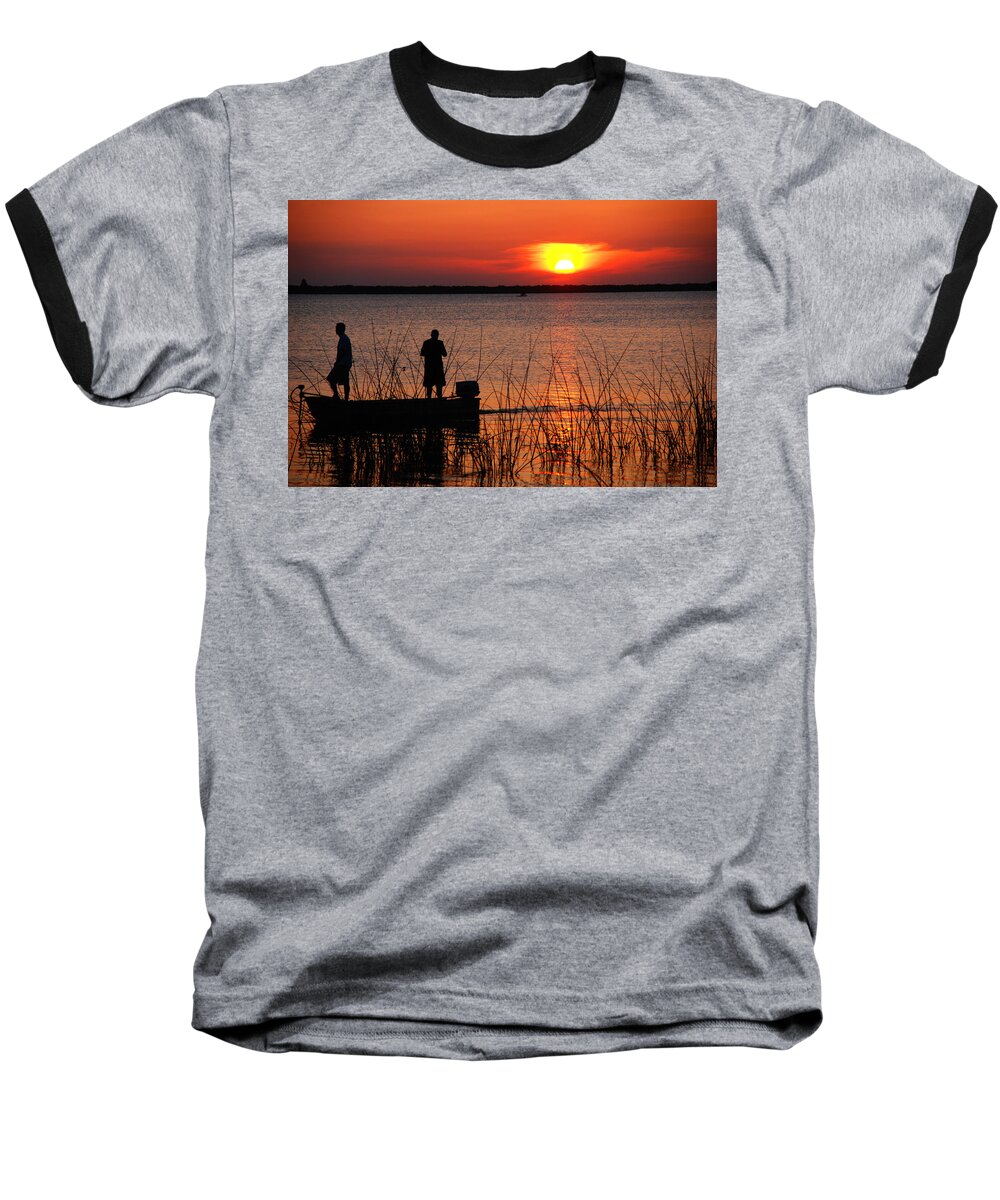Landscape Baseball T-Shirt featuring the photograph Peace over the water by Susanne Van Hulst